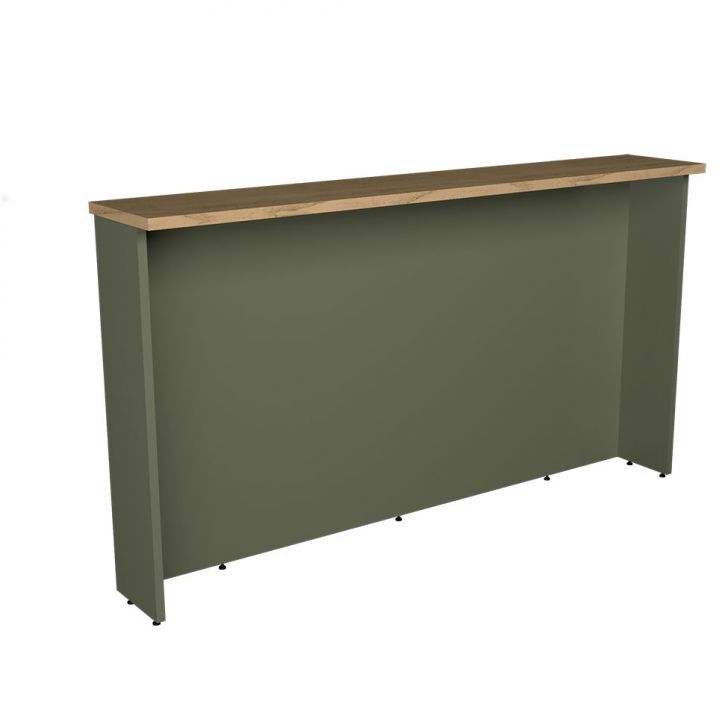 Bancada Ilha Évora Verde e Carvalho 200 cm