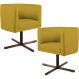 Kit 02 Poltronas Decorativas Giratória Base X Betina D02 Veludo Mostarda B-279 - Lyam Decor