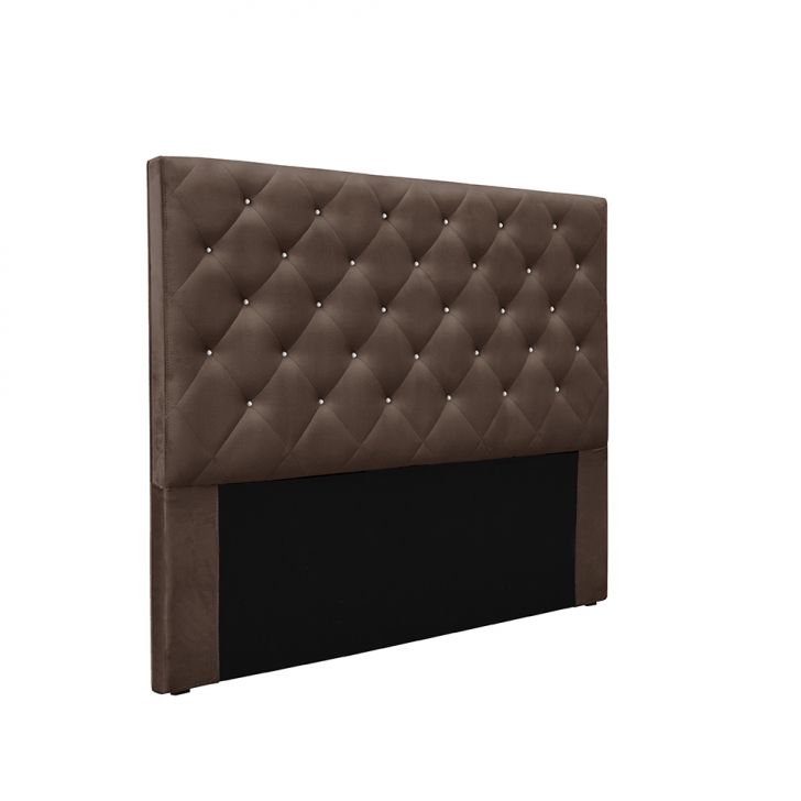 Cabeceira Solteiro Tânia Veludo Marrom