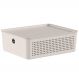 Caixa Organizadora com Tampa Ou Bege 27x22x9cm Cesto Organiz