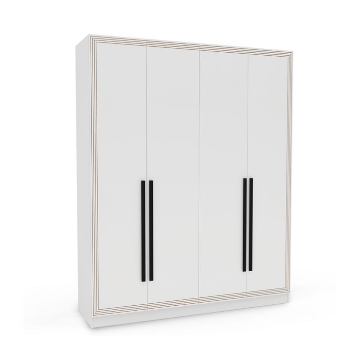 Guarda-roupa Casal Valência 4 Portas 4 Gavetas Branco