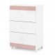 Cômoda Ternura 3 Gavetas - Rosê/Branco - Peternella Móveis