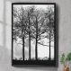 Quadro Decorativo Árvores Preto e Branco-34x49Cm