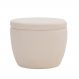 Puff Decorativo Redondo Kaira Bouclé Off White - Nexta Casa