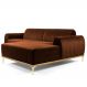 Sofá 3 Lugares com Chaise Base de Madeira Euro 245 cm Veludo Telha - Gran Belo