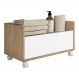 Gabinete Armário Banheiro 80cm com Rodízios Multimóveis V5002 Rustic/Branco