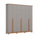 Guarda-Roupa Casal Andréas 6 Portas 6 Gavetas Cinza e Nature