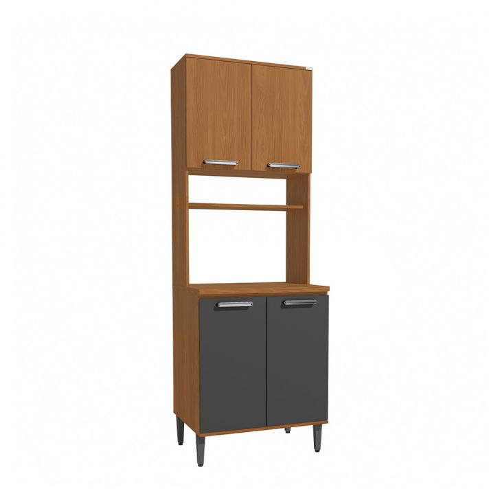 Paneleiro Linna 4 Portas Canela e Grafite