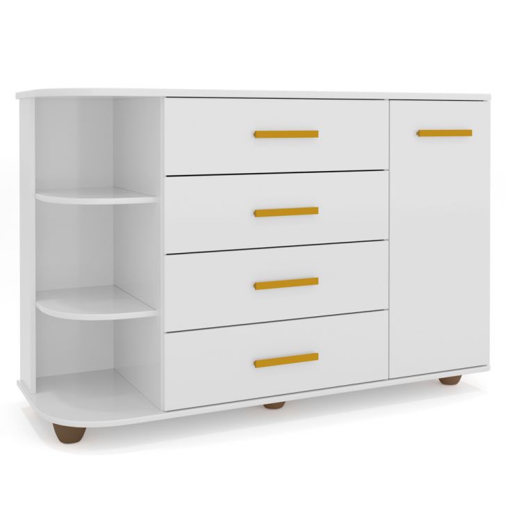 Cômoda Infantil com Cantoneira Laura 1 Porta P04 Branco - Mpozenato