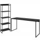 Kit Para Escritório Estante Areta 5 Prateleiras Mesa Industrial Aspen 90cm C01 Onix - Lyam Decor