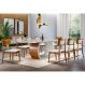 Image of Conjunto de Mesa de Jantar Retangular com Tampo de Vidro Off White Zeus e 8 Cadeiras Gold Linho Creme e Imbuia MO895TA75UVSMOB