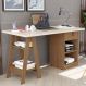 Mesa De Computador Pote Off White e Canela