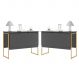Conjunto de Buffets Industriais Milão Preto Dourado