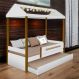 Cama Casa Solteiro Lara Branca com Aux, LED e 02 Colchões