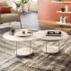 Conjunto Sky 2 Mesas Centro Tampo MDF/Vidro Off White G26 - Hb Móveis