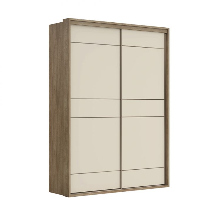 Guarda-roupa Casal Qualita Flex 2 Portas 3 Gavetas Carvalho E Off White