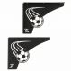 Par Mãos Francesas Pretas Decorativas 20cm Futebol Bola Rápi