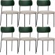 Kit 06 Cadeiras Para Sala De Jantar Melina L02 Facto Verde Musgo Linho Cru - Lyam Decor