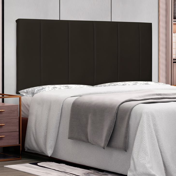 Painel para Cama Box King Ravenna Poliuretano Marrom
