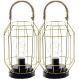 Kit 2 Luminária Vintage Dourada Decoração Industrial De 27cm