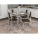 Conjunto de Mesa com 4 Cadeiras Guilherme Cromado e Marrom