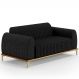 Sofá 2 Lugares Para Sala de Estar Molino 150 cm D02 Pés D'Ouro Linho Chumbo D-465 - Lyam Decor