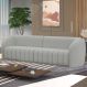 Sofá Decorativo Sala de Estar 332cm Adam 4 Lugares Veludo Cinza Claro G45 - Gran Belo