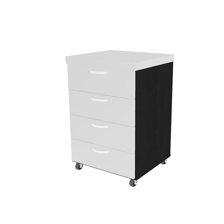 Gaveteiro Natus 4 GV Branco e Preto