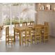 Conjunto Mesa De Madeira Maciça Mel 200x88+ 8 Cadeiras Sfa