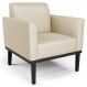 Poltrona Decorativa Base Madeira Preto Maressa Veludo Luxo Off White - Ibiza