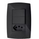 Cj Interruptor Duplo Simples + Tomada 10A 4X2 - Blux Home Grafite