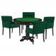 Mesa de Jogos Carteado Victoria Redonda Tampo Reversível Preto com Kit 4 Cadeiras Vicenza Suede Verde G36 G15 - Gran Belo