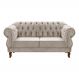 Sofá Chesterfield 2 Lugares Duquesa Vintage Retrô Capitonê Suede Bege Claro