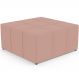 Puff Decorativo Para Sala de Estar Quadrado Milano 90x90cm W01 Linho Rosê - Lyam Decor