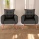 Conjunto de Poltronas Decorativas Lily Linho Chumbo