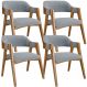 Kit 04 Cadeiras Para Sala de Jantar e Estar Living Estofada Suran L02 Bouclê Cinza - Lyam