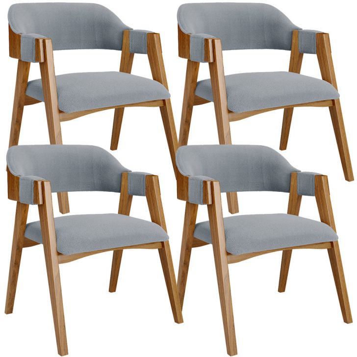 Kit 04 Cadeiras Para Sala de Jantar e Estar Living Estofada Suran L02 Bouclê Cinza - Lyam