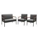 Conjunto Namoradeira 2 Lugares E 2 Poltronas Decorativas Jade - Suede Cinza