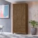 Guarda Roupa Solteiro 3 portas 2 gavetas Lima - Castanho Wood