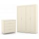Jogo de Quarto Infantil com Guarda Roupa 4 Portas e Cômoda 4 Gavetas Tutto New Off White - Matic Móveis