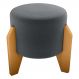 Puff Decorativo Para Sala Luxo 44x44 cm Veludo Cinza Milani Store