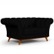 Sofá 2 Lugares Para Sala de Estar Império 150 cm D02 Veludo Preto C-300 - Lyam Decor