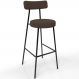 Banqueta Alta Bar Cozinha Sala De Jantar Em Aço Milão F01 Suede Marrom - Lyam Decor