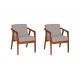 Conjunto com 2 Poltronas Tosar I Amêndoa e Lyz Cinza