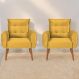 Jogo de Poltronas Decorativas Park Veludo Amarelo