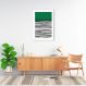 Quadro Verde Linhas Abstratas 100x70 Filete Branco