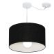 Pendente Cilíndrico Com Desvio Md-4229 Cúpula em Tecido 45x30cm Preto - Bivolt