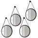 Kit 4 Espelhos Decorativos Redondos 67cm Com Alça Adnet Escandinavo H01 Preto - Mpozenato