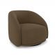 Poltrona Decorativa Jenny Base Giratória em Metal Preto Veludo Marrom G45 - Gran Belo