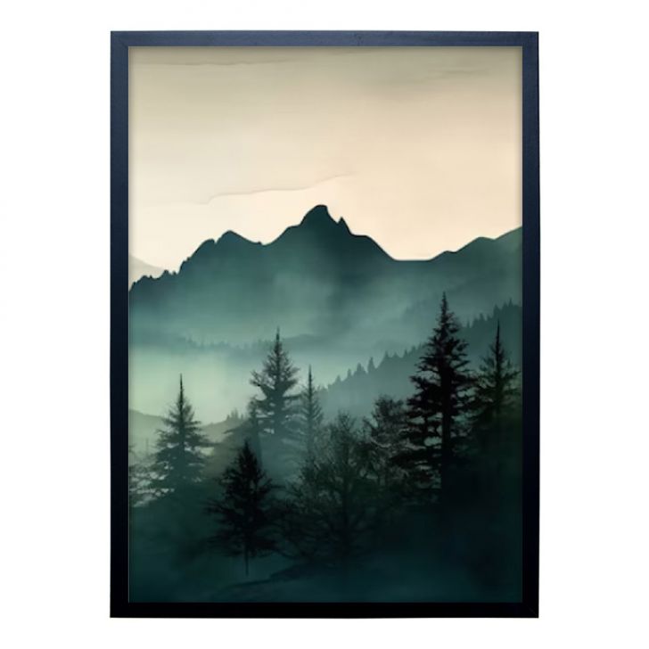 Quadro Natural Montanhas III com Vidro Colorido 40x60 cm